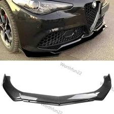 For Alfa Romeo Stelvio Front Bumper Lip Spoiler Splitter Carbon Fiber Look