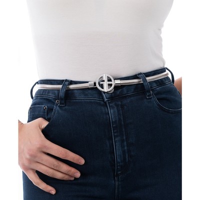 Giani Bernini Ladies Silver Skinny Cobra Stretch Belt w  display picture 1
