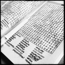 Unique handmade Word Search greeting card with pro print photo
