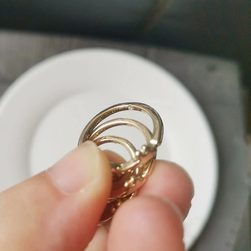 Nuevo 3 piezas Lucky Brand Llave Marca Delgada Anillos Regalo Moda Mujeres Fiesta Joyería Talla 7 Foto 3 de 4