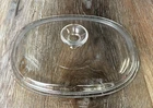 VINTAGE Pyrex F 12 C Glass Lid Casserole Cover Oval Corning Ware Crockpot EUC