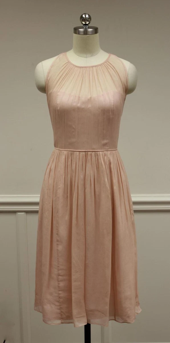 J Crew Megan Dress in Silk Chiffon misty rose pink 6 cocktail