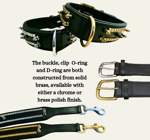 Heavy Duty Stud And Spike Collar And Lead For Dogs Premium Best Grade Leather . - Picture 7 of 11