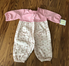 NWT High Quality Vintage Lullaby Club Baby Girl Pink Romper Flowers Size 0-3 Mo.