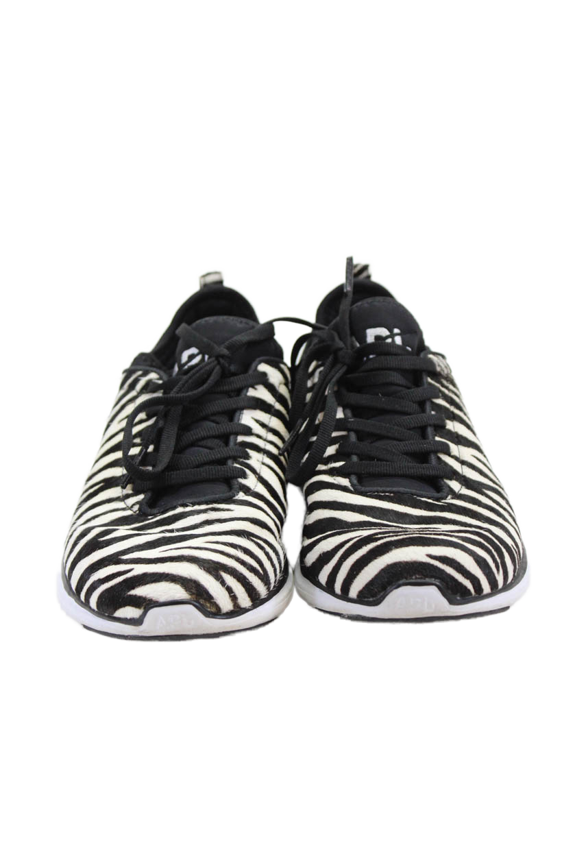 PONY Sneakers da corsa APL donna stringate capelli di cavallo stampa zebrata bianche nere taglia 8 5