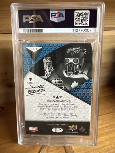 2019 Marvel Premier Junior Bruce Star-lord Sketch Card 1/1 PSA 8 - Picture 2 of 2