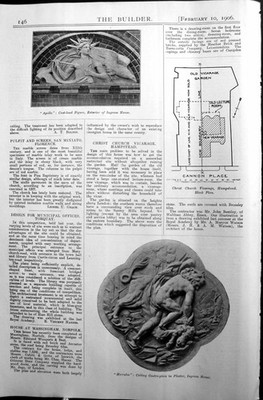 Alte Architektur 1906 Baumeister Apollo Guss-Blei Figur Ingram Haus He 20th