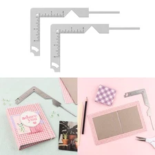 2Pcs/set Book Cover Guide,5-In-1 Stainless Steel Metal Bookbinding Cover Tool