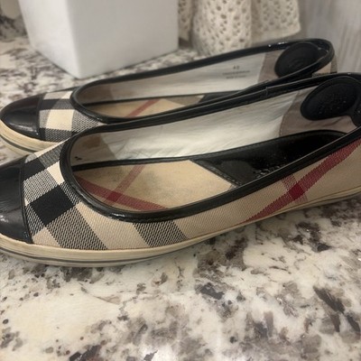 GUC Burberry Plaid US 9 Ballet Flats Women's Shoes Size 40 Euro Multicolor