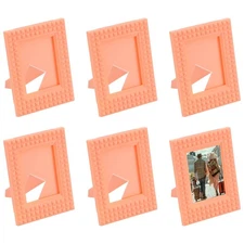 2 x 3 Picture Frame, 6 Pcs Mini Plastic Photo Frame, Orange