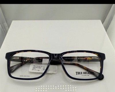 True Religion Duke NAV Eyeglass Frames 57-17-145 Navy Tortoise NWT
