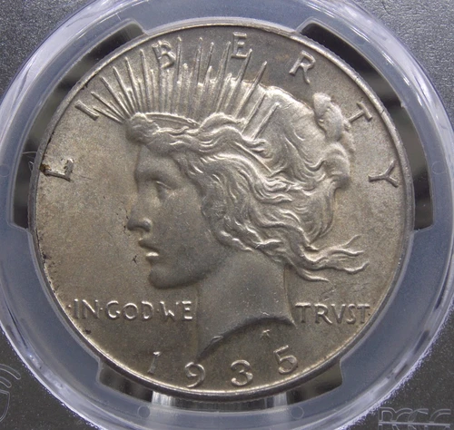 1935 "P" Peace SILVER Dollar $1 PCGS MS62 #967 Uncirculated Unc ECC&C, Inc.