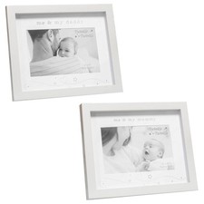 Baby Photo Frame Grey and White 6" x 4" - Choose Design