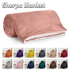 Plush Fluffy Sherpa Fleece Blanket for Winter Season Soft Bedding Throw Queen