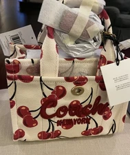 NWT  COACH Mini Cargo Tote Bag 20 Cherry Print