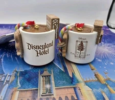 2024 Disney Parks Exclusive Disneyland & DCA Hot Cocoa Mug Ornament Set - NEW