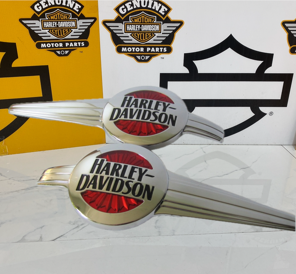 OEM Harley 00-17 Softail Heritage Deluxe Fuel Tank Emblems Chrome Red ...