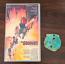 The Goonies Replica VHS Cassette Case With Movie Prop Doubloon