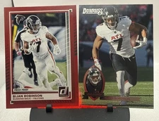 2025 Donruss Bijan Robinson Red Press Proof  #160 And #30 Atlanta Falcons