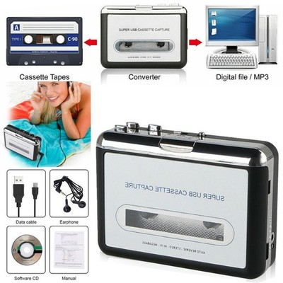 Cassette Player Converter Recorder Capture Tapes to Digital MP3 CD Music via USB