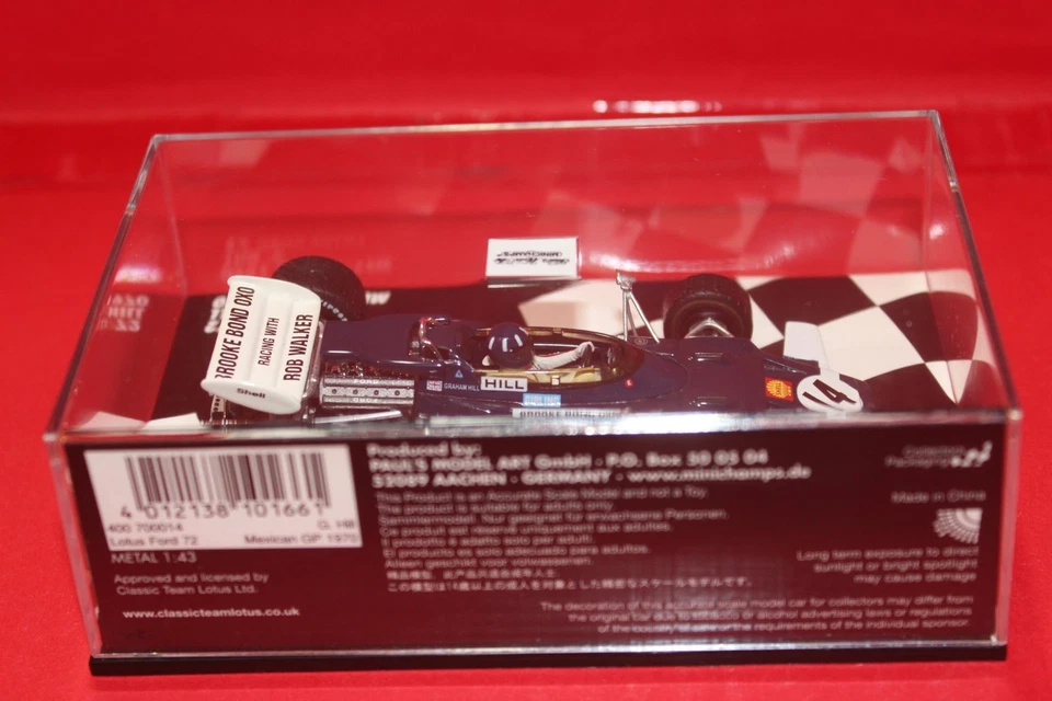1/43 Lotus Ford 72 (1970) - #14 G. Hill - MINICHAMPS - Immagine 3 di 3