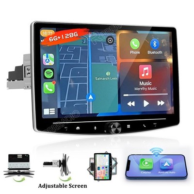 Android 15.0 6G+128GB 1DIN Autoradio Carplay GPS RDS BT 360° Drehbar Bildschirm