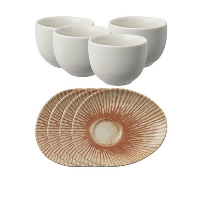 Arthur Krupp Sunlight Red Steinzeug Kaffeetassen-Set 8-tlg.