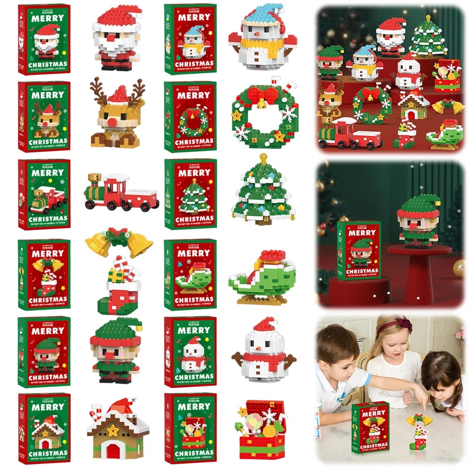 4/12Set Christmas Building Block Gift Brick,Santa Claus Deer Eve Puzz Set - Image 2 of 4