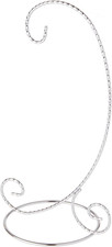 Twisted Silver Ornament Stand, Medium, 9.5" H X 5.5" W X 5.5" D