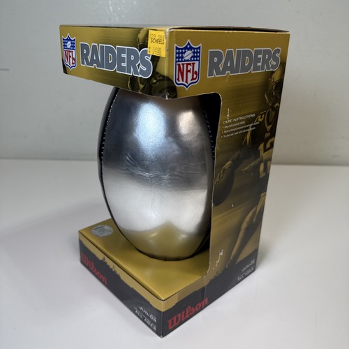 Wilson NFL Team Junior Size Oakland Raiders Football Silver And Black - Picture 11 of 11