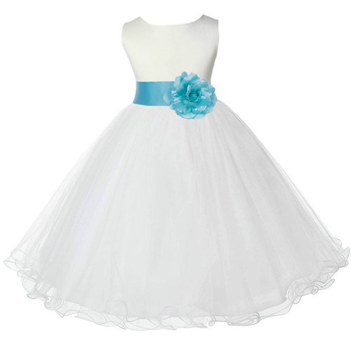 Flower Girl Dress Birthday Wedding Formal Pageant Recital Graduation Bridesmaid - Picture 2 of 40