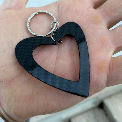 Schlüsselanhänger Kohlefaser HERZ HEARTH LOVE keychain PERSONALISIERTES GESCHENK