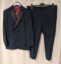 Wilvorst Smoking Anzug Hochzeitsanzug mit Fliege Einstecktuch Größe 58 blau grün