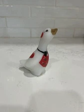 Fenton 2007 Christmas Holiday Chums Goose Hand Painted on Opal Satin 5358 RQ