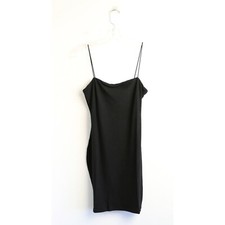 Shein ribbed knit slip dress mini short slim fit black S NWOT new Small summer