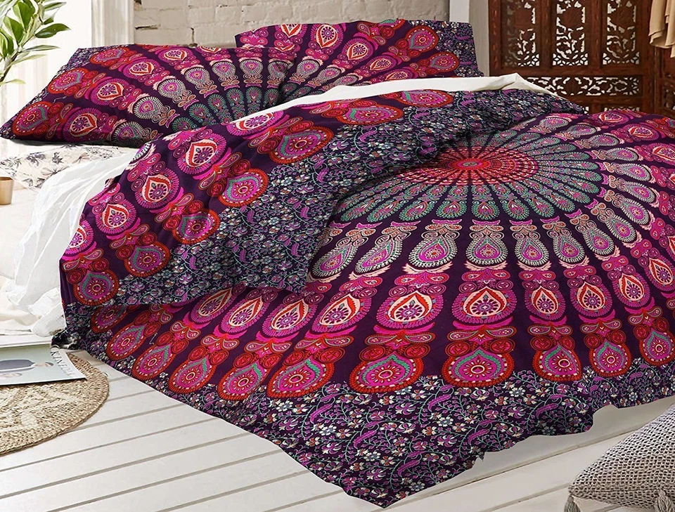 Mandala Indian Duvet Cover Hippie Handmade Doona Quilt Cover Boho Bedding Set - image 3 of 4