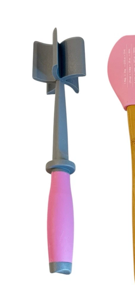 Lot of Pampered Chef Help Whip Cancer Spatula Mix N Chop 2583 Pink Gray NEW - Image 3 of 4