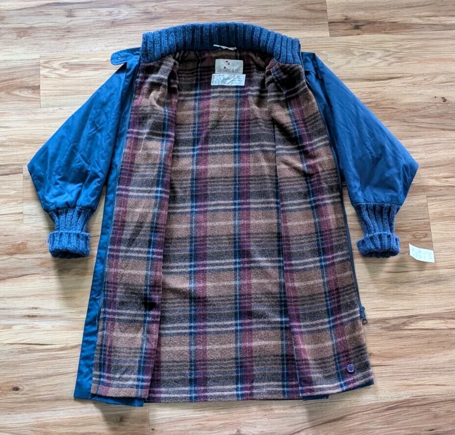 Vintage Landers & Co XS Blue Chore Coat for Women Warm Cottagecore Style