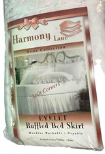 Harmony Lane Ruffled Bed Skirt, White, Full 54" x 75"