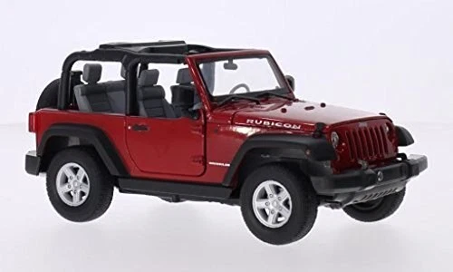 Welly NEX 1/24 Scale 22489W - 2007 Jeep Wrangler - Red - Open Top - Image 4 of 4