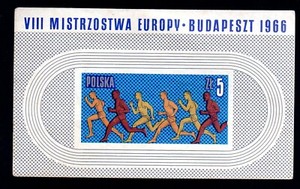 POLAND (1968) Scott # 1422 EUROPEAN ATHLETIC CHAMPIONSHIPS - BUDAPEST (1966)