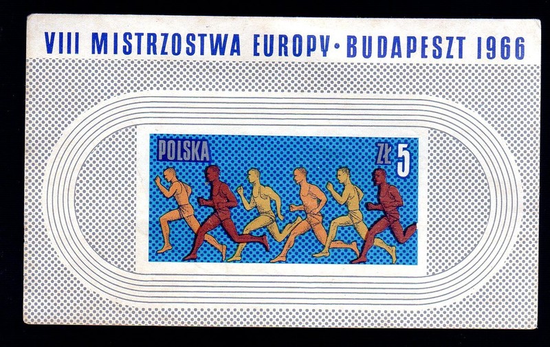 POLAND (1968) Scott # 1422 EUROPEAN ATHLETIC CHAMPIONSHIPS - BUDAPEST (1966)