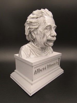 Albert Einstein Detailed 3D Printed Bust Statue Sculpture 4'' w/ Optional Plinth