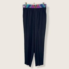 Vintage 90s Black Multicolor Southwestern Pull On Pants M