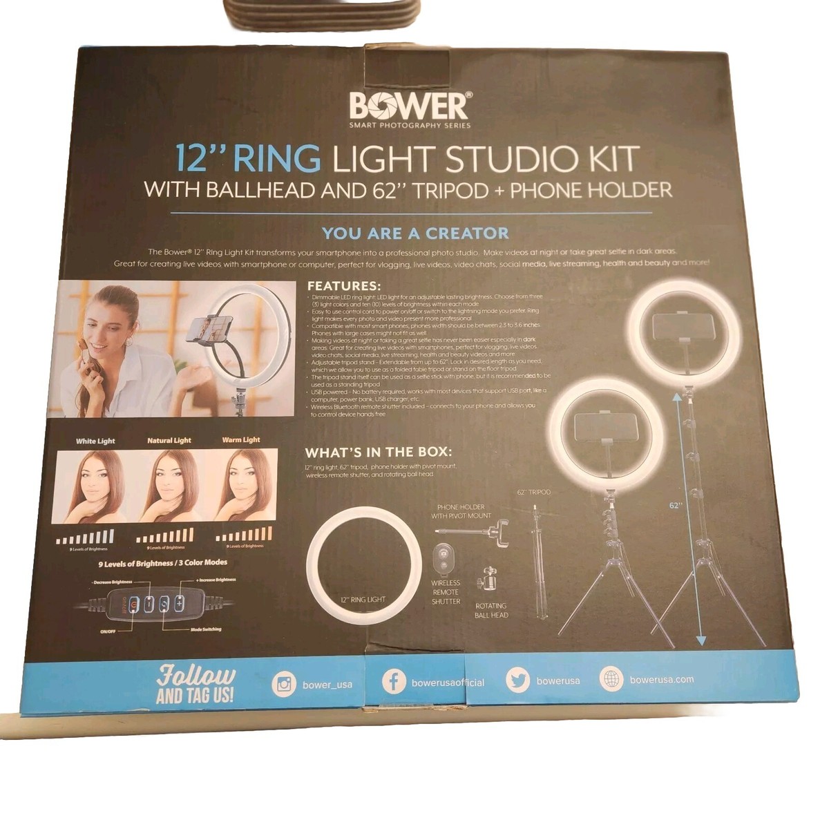 Bower Selfie Ring Walmart Bower 12-inch LED RGB Ring Light Studio