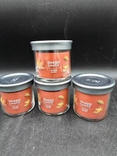 YANKEE CANDLE Autumn Leaves scented 4.3 oz Candles LOT OF 4 Glass Tumbler  New