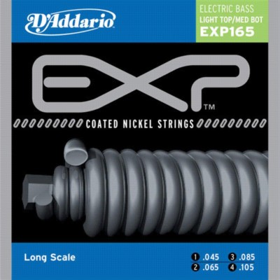D'Addario EXP165 beschichtete leichte obere mittlere Unterseite lange Skala Bassgitarrensaiten