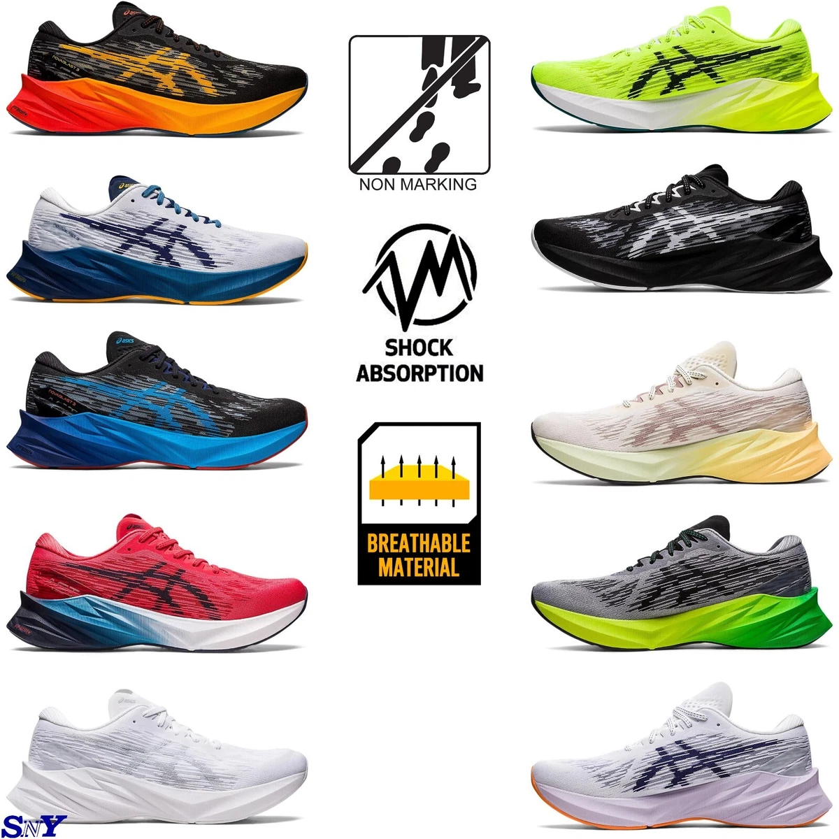 ASICS Novablast 3 Rubber-Trimmed Mesh Running Shoes for Men