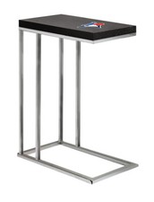 End Table TV Tray Black Laminate and Chrome w/ MLB Team Logo Slide Under Couch 
