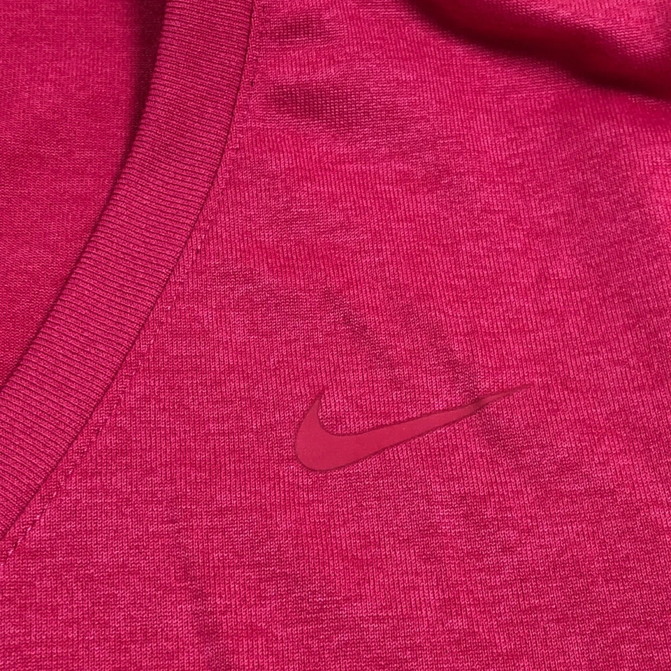 Nike T Shirt Womens M Medium Pink V Neck Short Sleeve Workout Gym Activewear Tee - Image 2 of 4